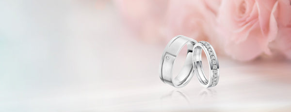 silver diamond wedding rings