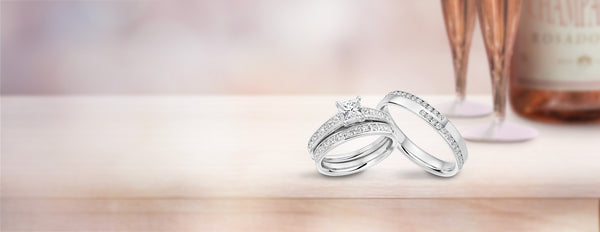 silver diamond wedding rings