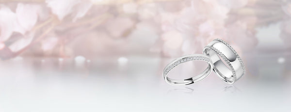 silver diamond wedding rings