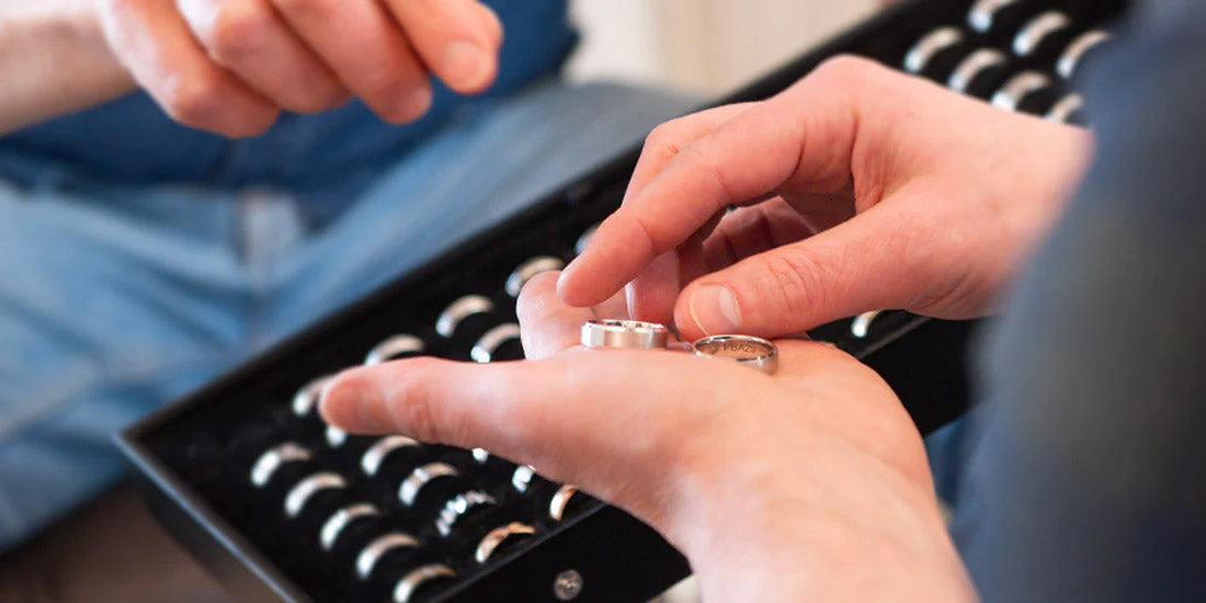 Engraved wedding rings at Oscar & Olivia Jewellery